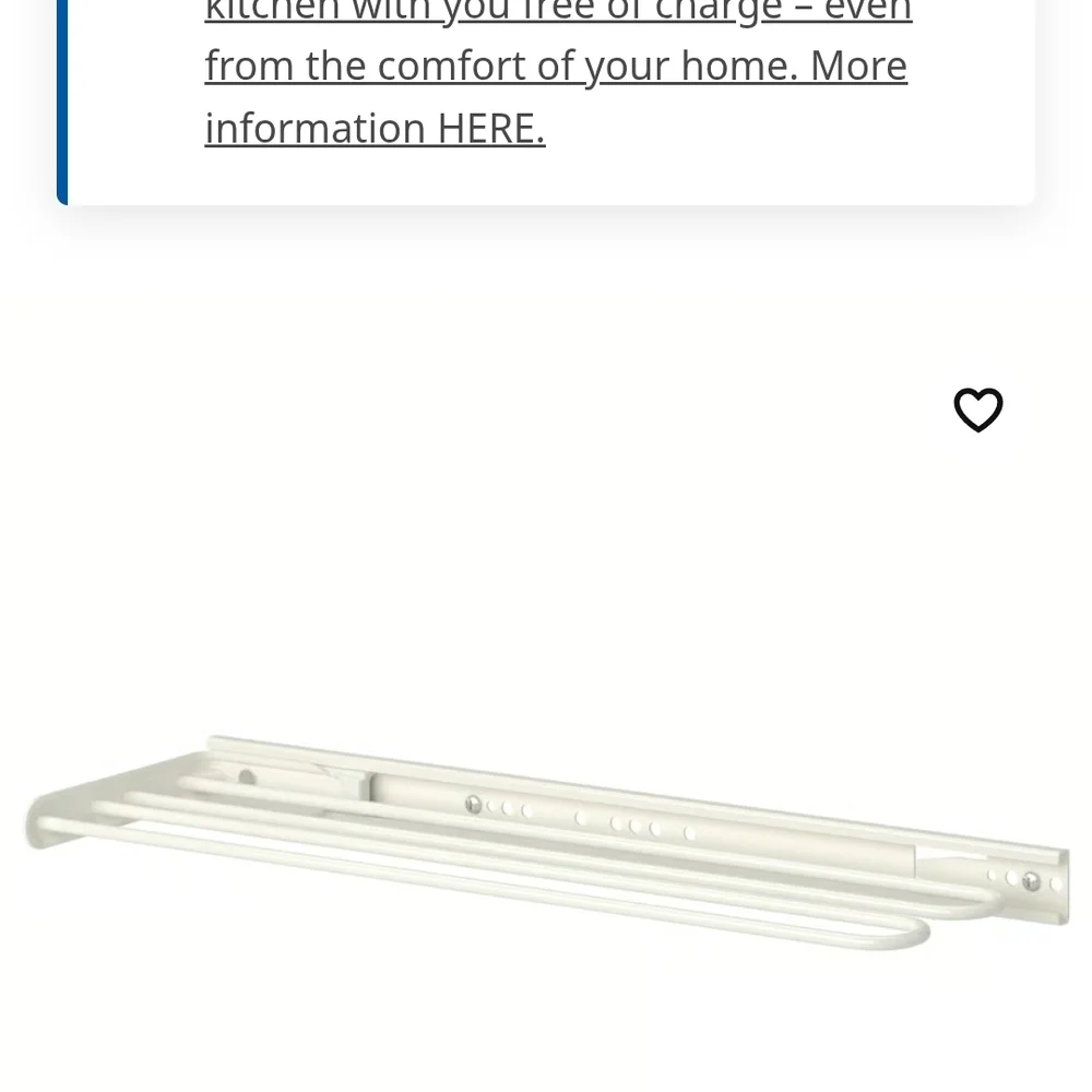 IKEA White Wall-Mounted Towel Rack